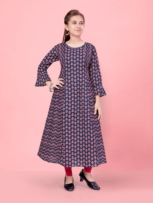 girls printed ethnic wear suit set - 21462540 -  Standard Image - 0