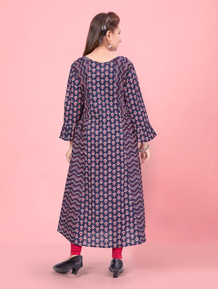 girls printed ethnic wear suit set - 21462540 - Standard Image - 3