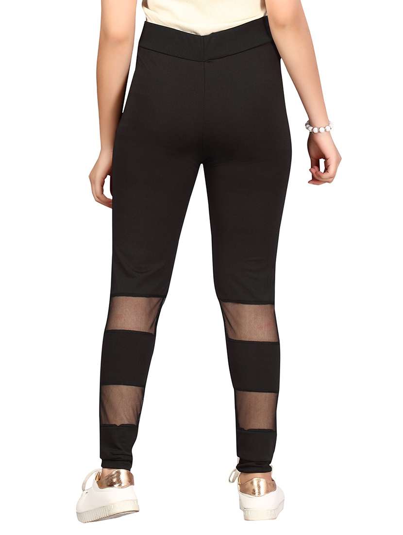 girls black solids track pant - 21462735 -  Standard Image - 3