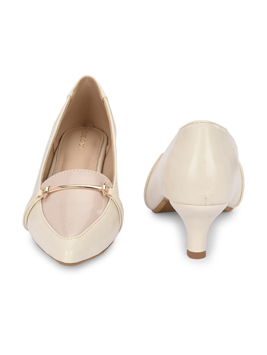 off white slip on pumps - 21462990 - Standard Image - 3