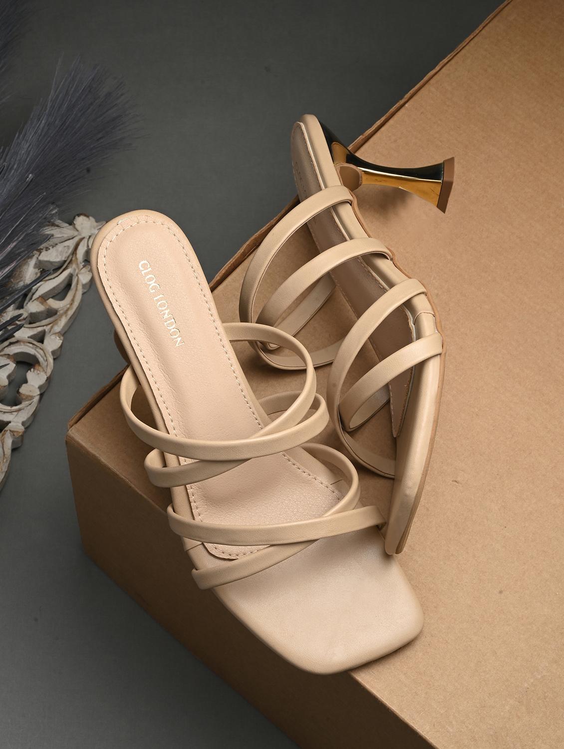 beige synthetic slip on sandals - 21463008 -  Zoom Image - 0