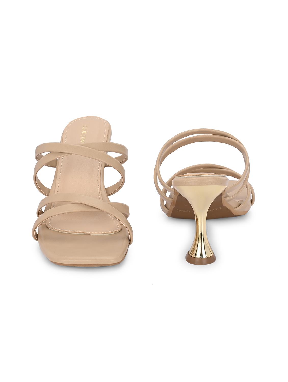 beige synthetic slip on sandals - 21463008 - Standard Image - 3