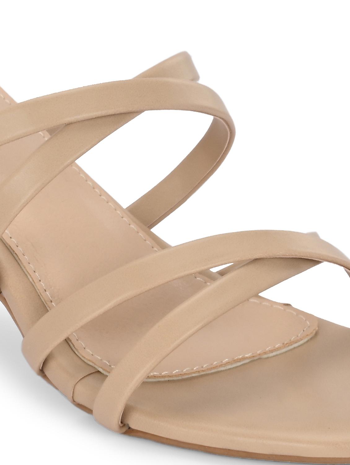 beige synthetic slip on sandals - 21463008 - Standard Image - 5