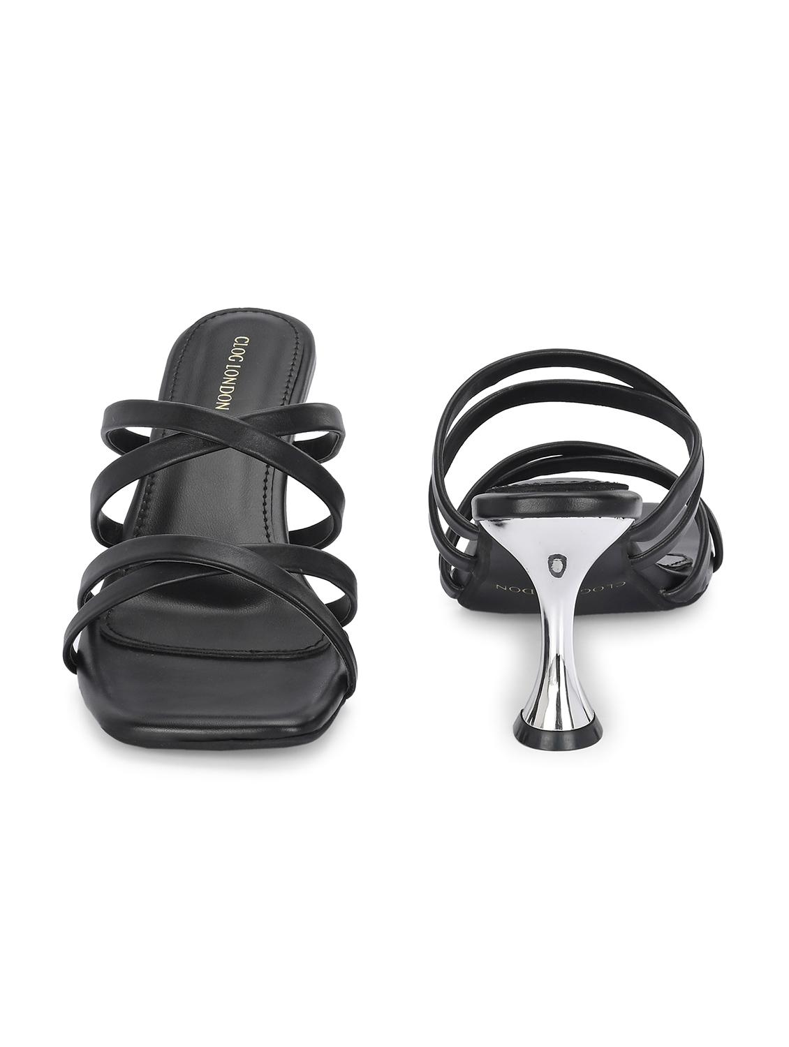 black synthetic slip on sandals - 21463009 - Standard Image - 3