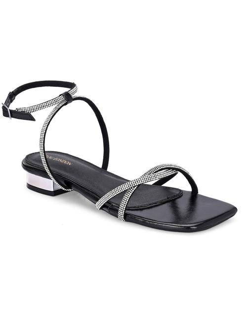 black synthetic back strap sandals - 21463014 - Standard Image - 0