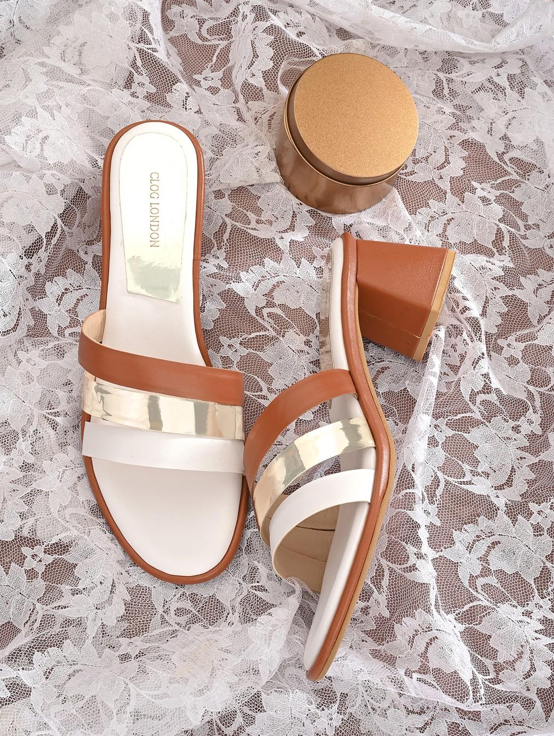 brown synthetic slip on sandals - 21463019 -  Zoom Image - 0