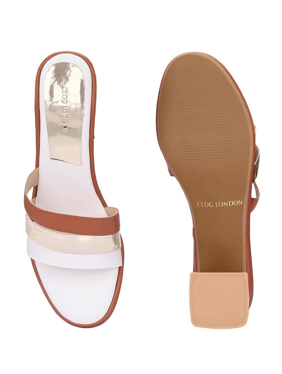 brown synthetic slip on sandals - 21463019 - Standard Image - 3