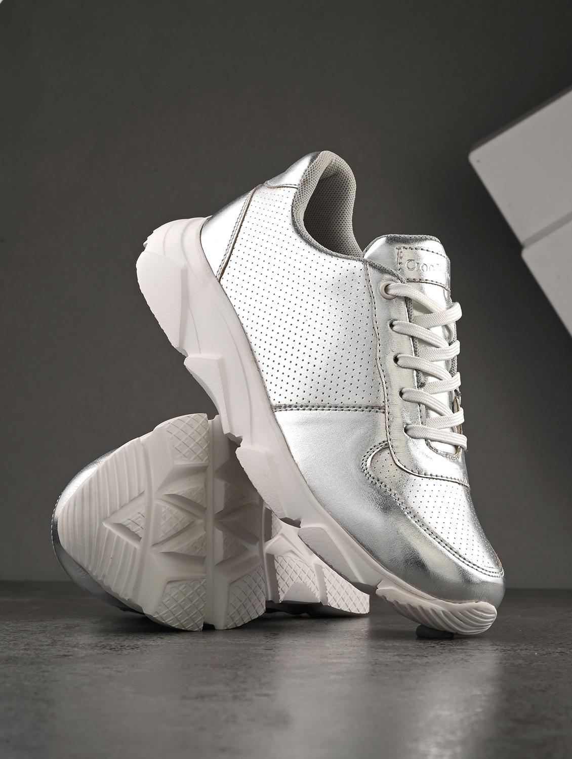silver lace-up sneakers - 21463024 - Zoom Image - 0