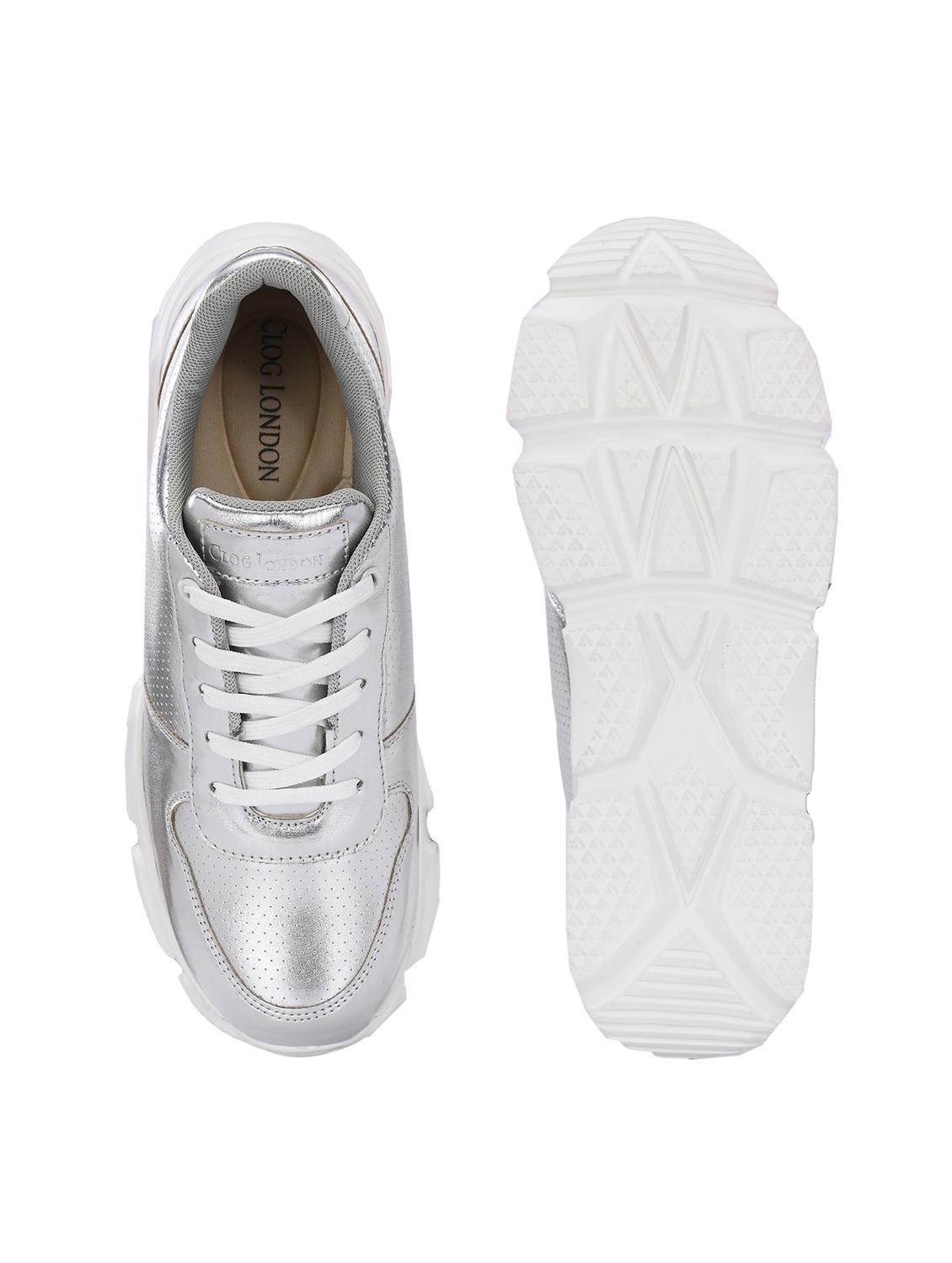 silver lace-up sneakers - 21463024 - Standard Image - 3