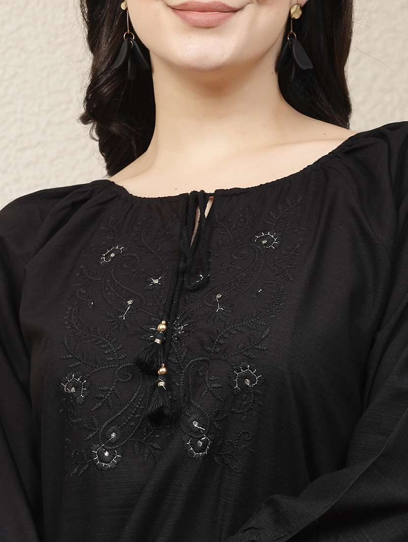 women black embroidered top - 21463037 -  Standard Image - 5
