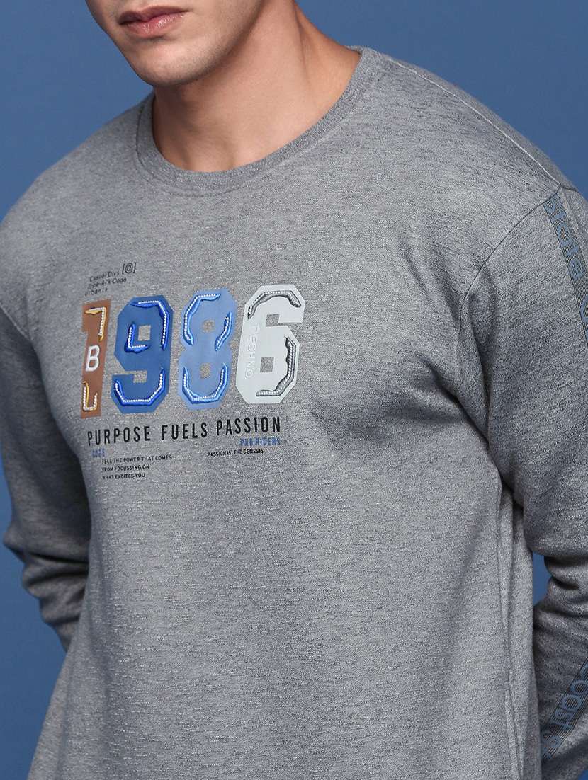 men's round neck printed sweatshirt - 21463195 -  Standard Image - 5