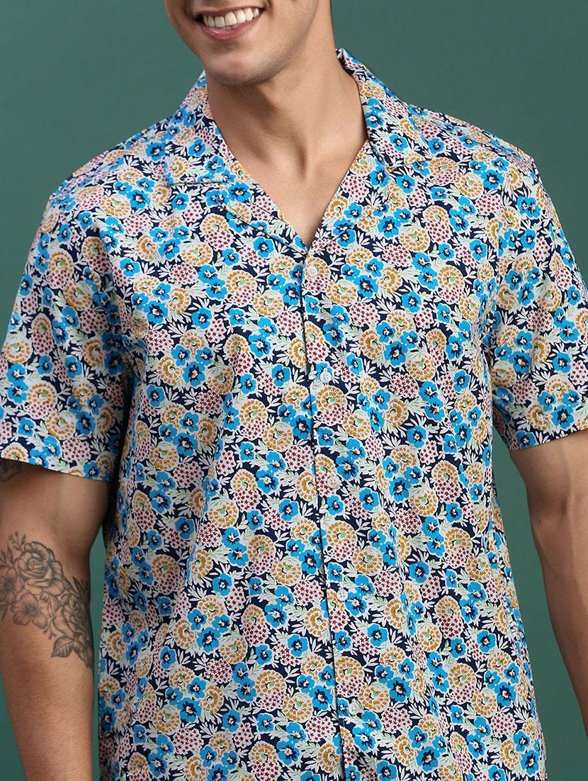 men printed shirt & shorts co-ord set - 21463209 - Standard Image - 5