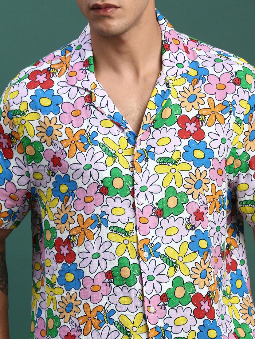 men printed shirt & shorts co-ord set - 21463216 - Standard Image - 5