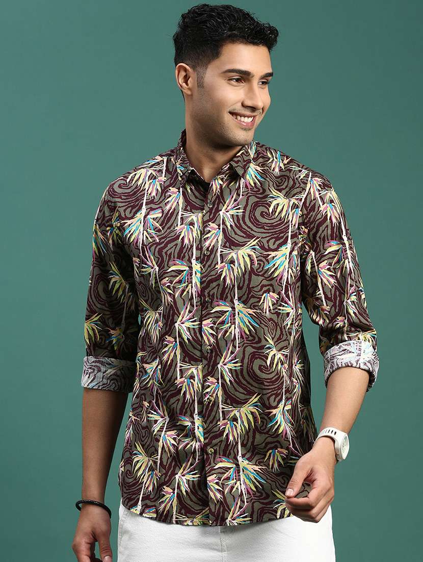men printed casual shirt