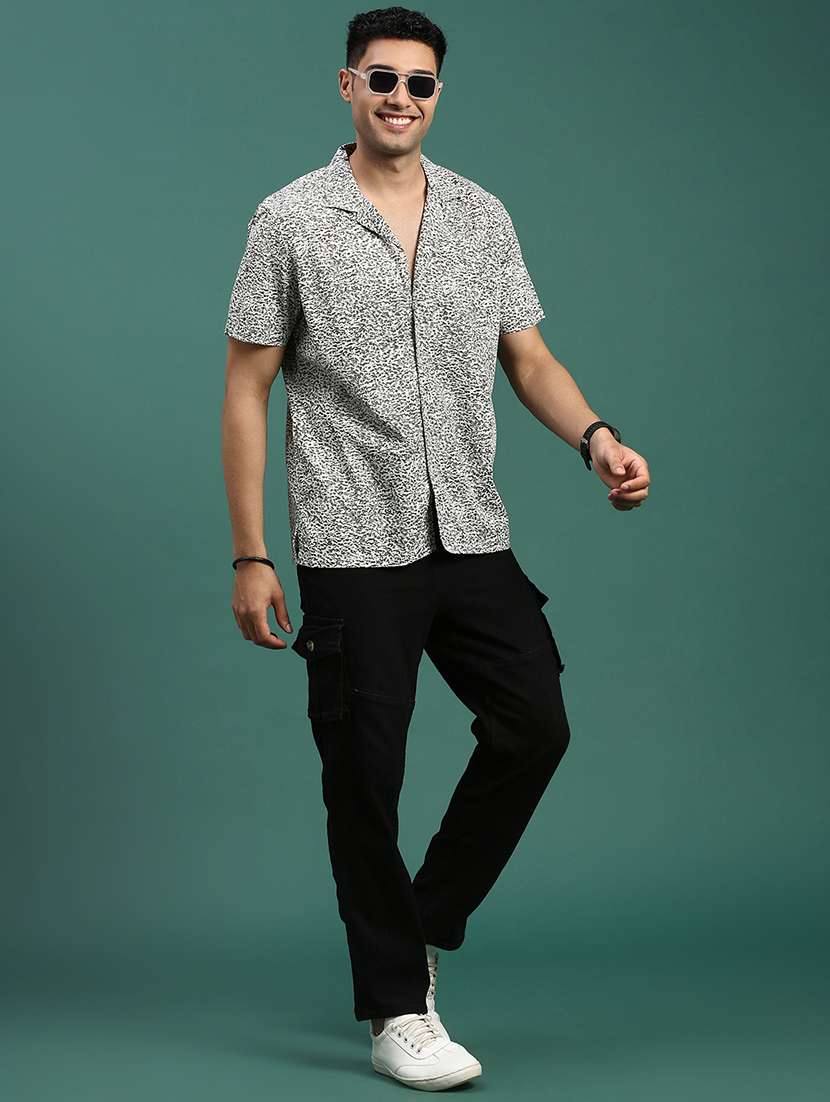 men printed short sleeve casual shirt - 21463250 -  Standard Image - 5