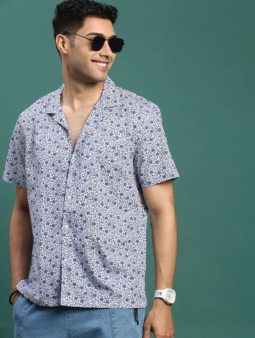 men printed short sleeve casual shirt - 21463252 -  Standard Image - 3
