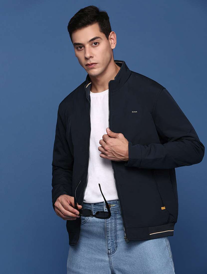 navy blue nylon bomber jacket - 21463258 -  Standard Image - 3