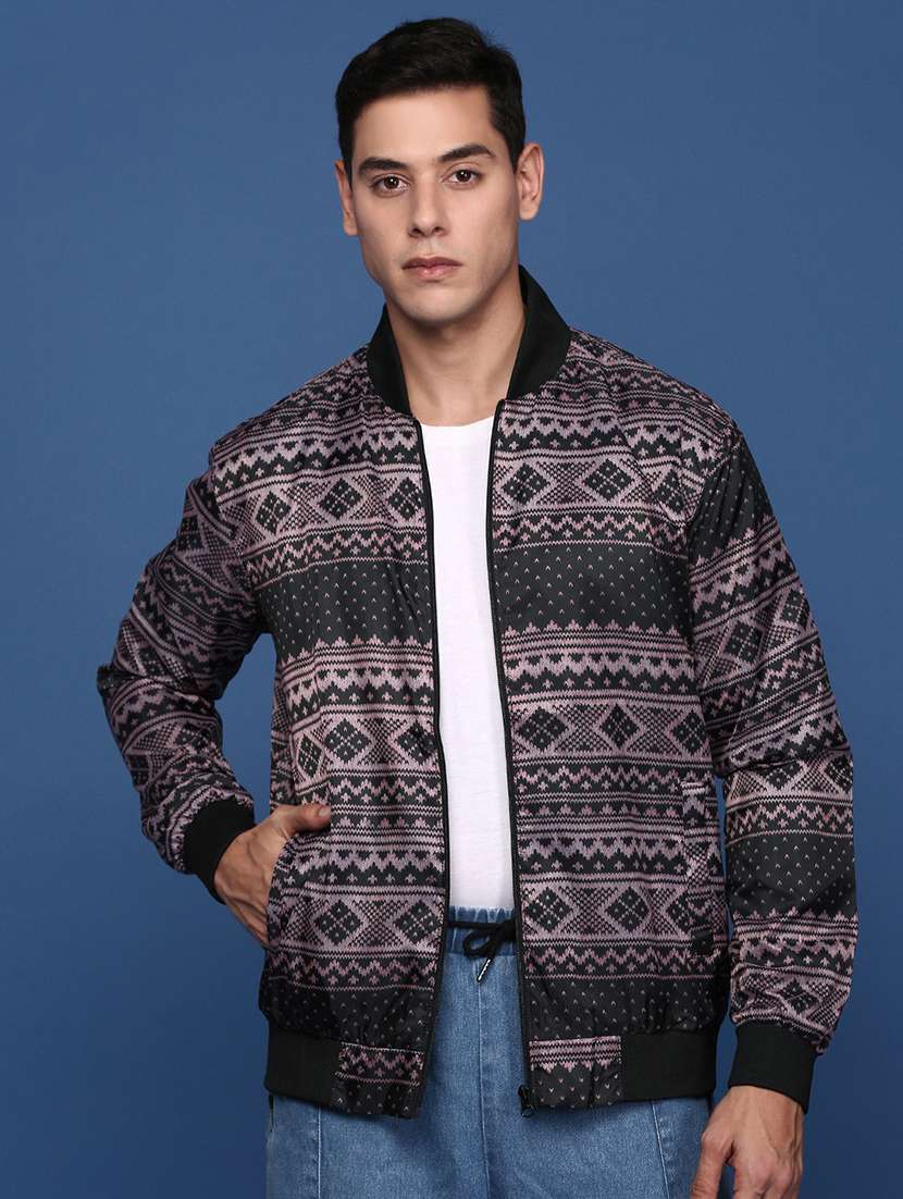 men printed bomber jacket