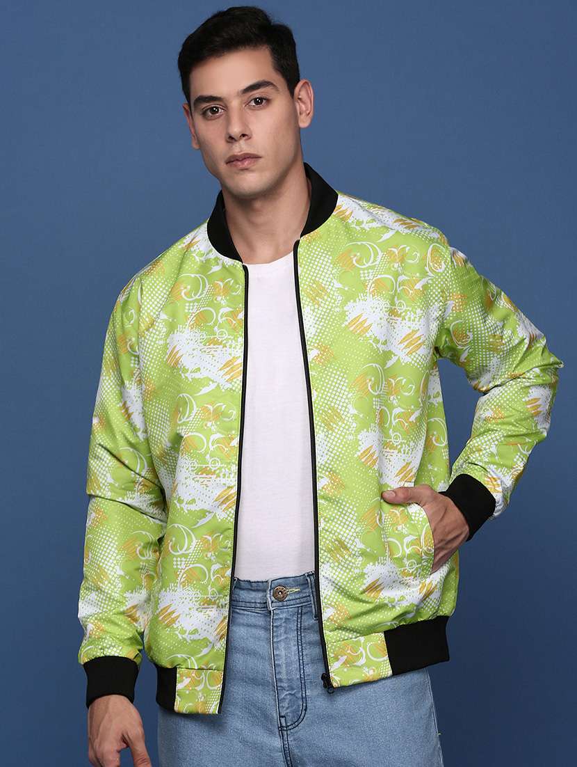 men printed bomber jacket