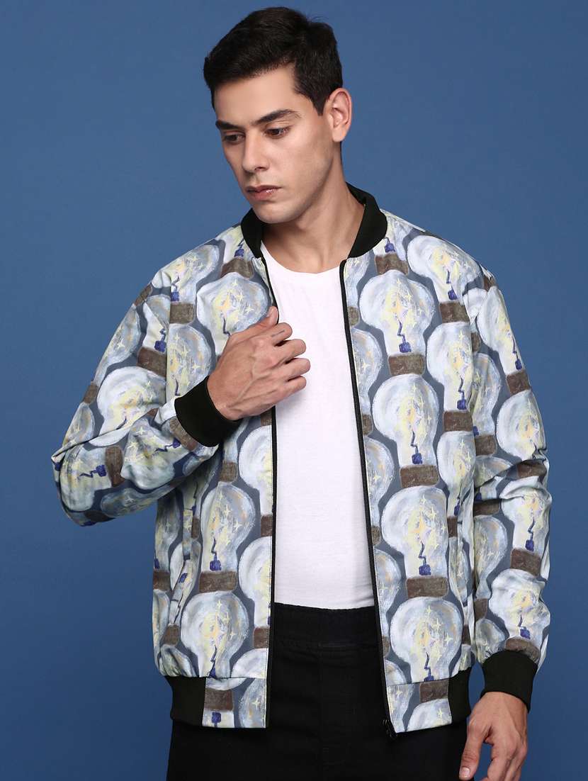 men printed bomber jacket