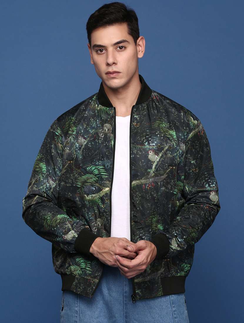 men printed bomber jacket