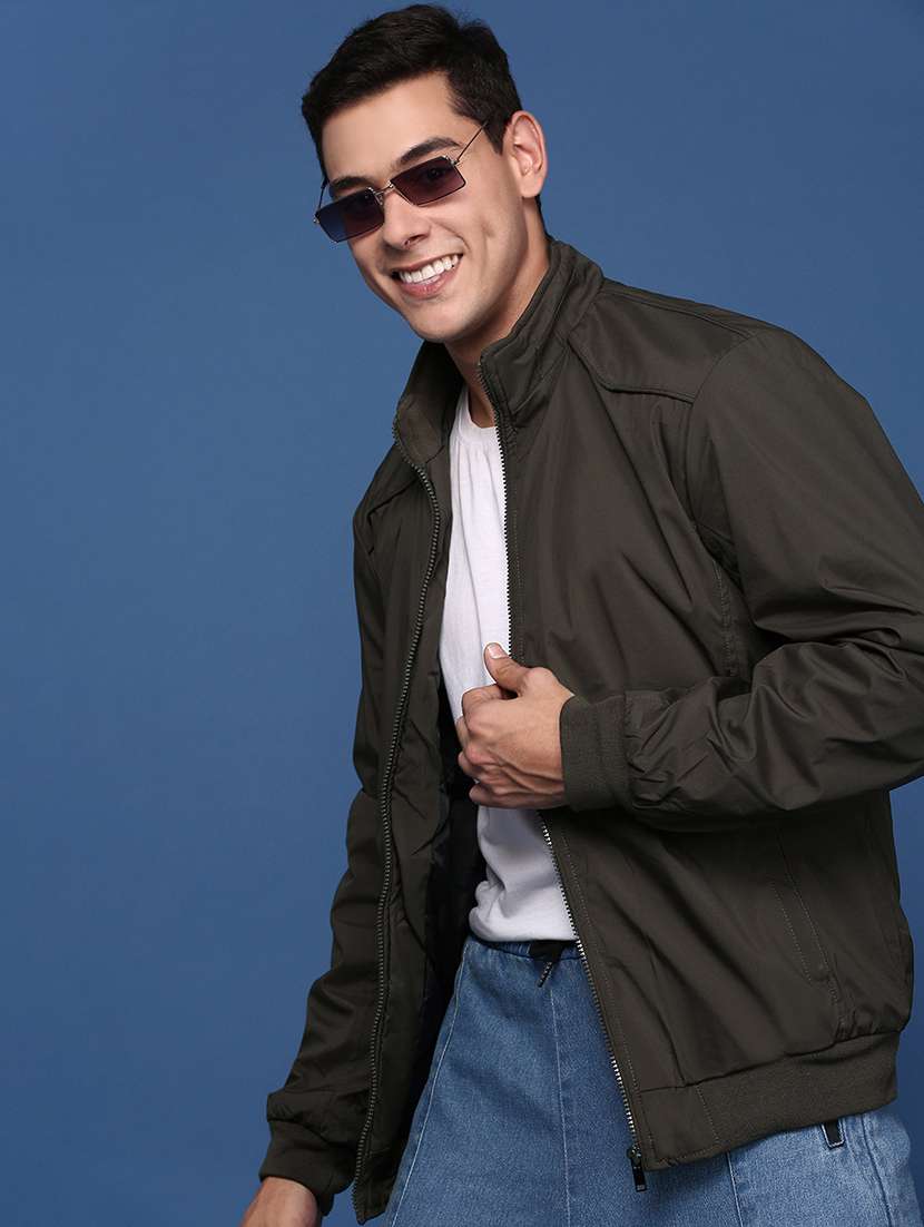 olive nylon bomber jacket - 21463287 -  Standard Image - 3