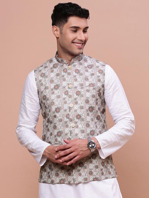 men mandrain neck nehru jacket - 21463298 - Standard Image - 0