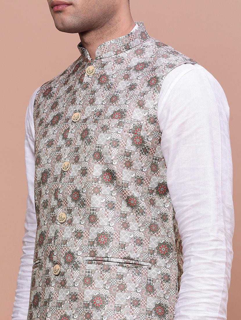 men mandrain neck nehru jacket - 21463298 - Standard Image - 5