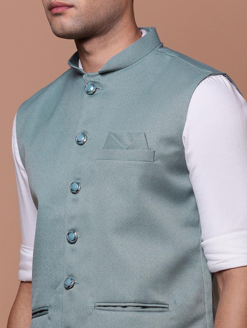 men mandrain neck nehru jacket - 21463299 - Standard Image - 5
