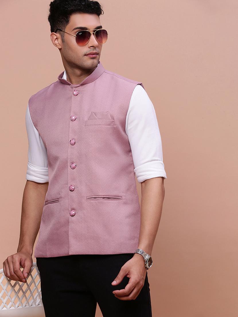 men mandrain neck nehru jacket - 21463301 - Standard Image - 3
