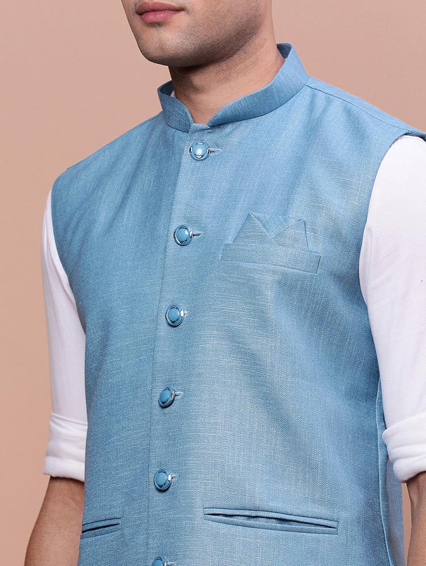 men mandrain neck nehru jacket - 21463302 - Standard Image - 5