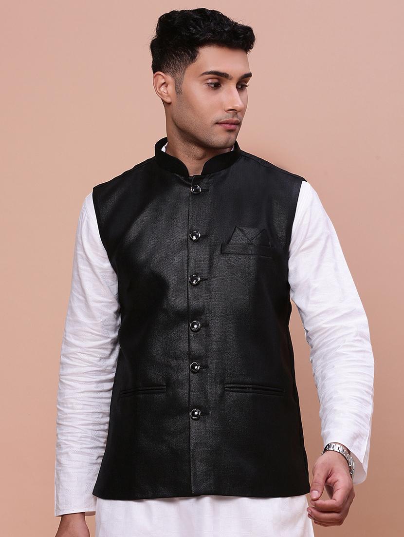 men mandrain neck nehru jacket - 21463303 - Zoom Image - 0
