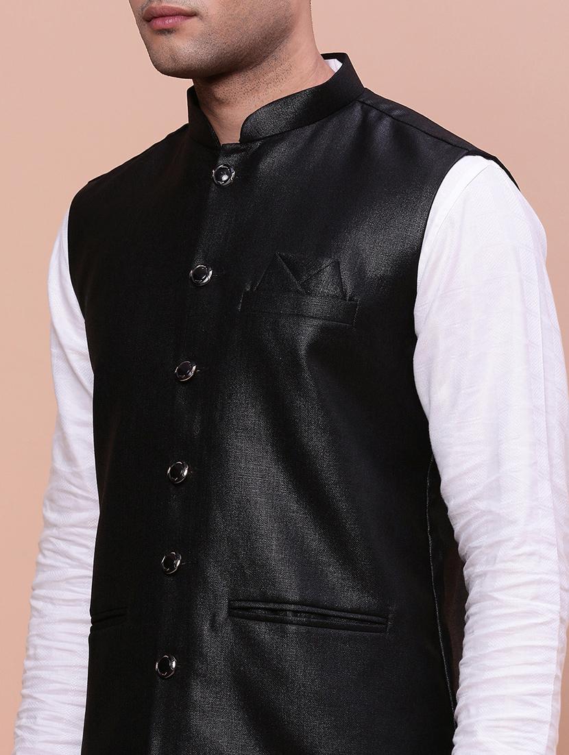 men mandrain neck nehru jacket - 21463303 - Standard Image - 5