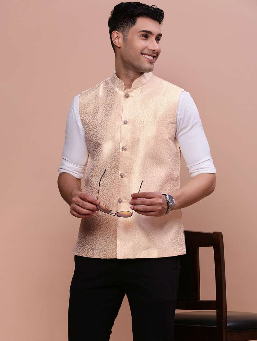 men mandrain neck nehru jacket - 21463307 -  Standard Image - 3