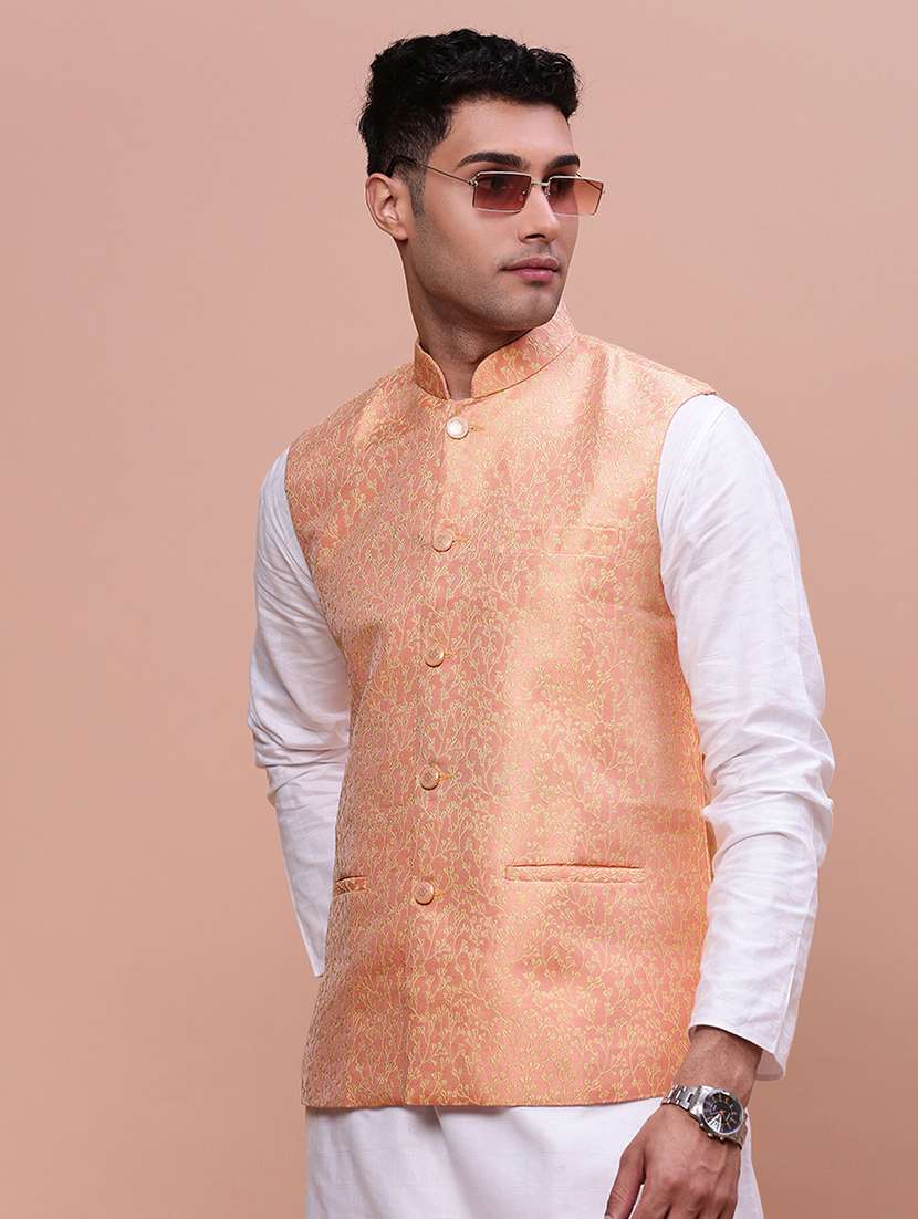 men mandrain neck nehru jacket - 21463308 -  Standard Image - 3