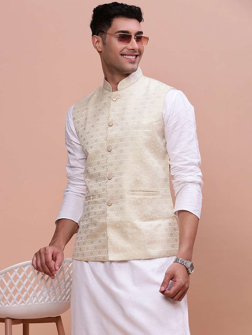 men mandrain neck nehru jacket - 21463324 -  Standard Image - 3