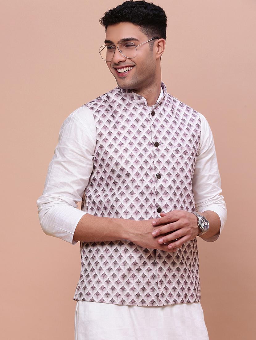 men mandrain neck nehru jacket - 21463326 - Standard Image - 3
