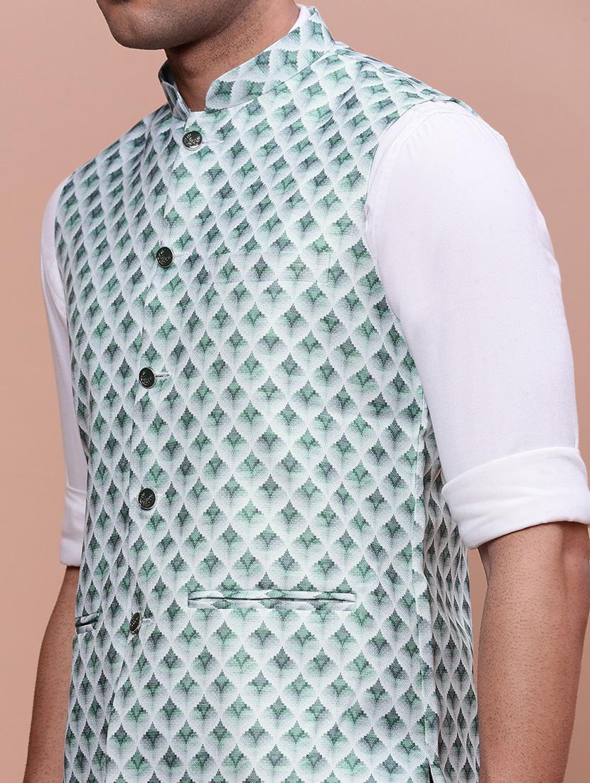 men mandrain neck nehru jacket - 21463327 - Standard Image - 5