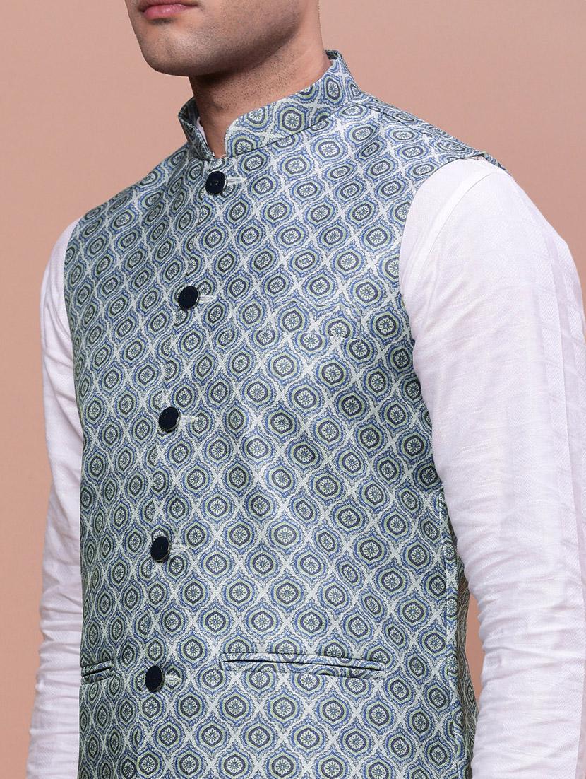 men mandrain neck nehru jacket - 21463337 - Standard Image - 5
