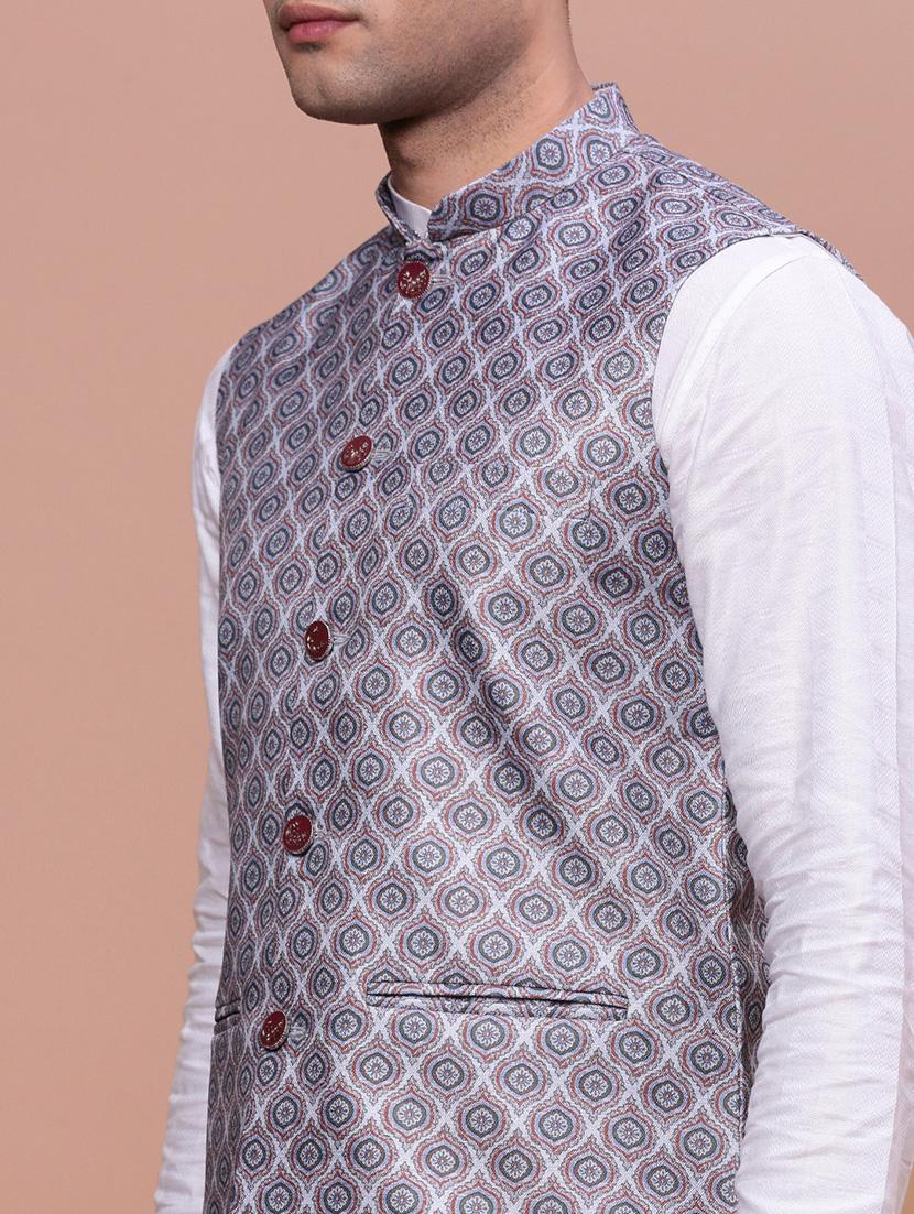 men mandrain neck nehru jacket - 21463338 - Standard Image - 5