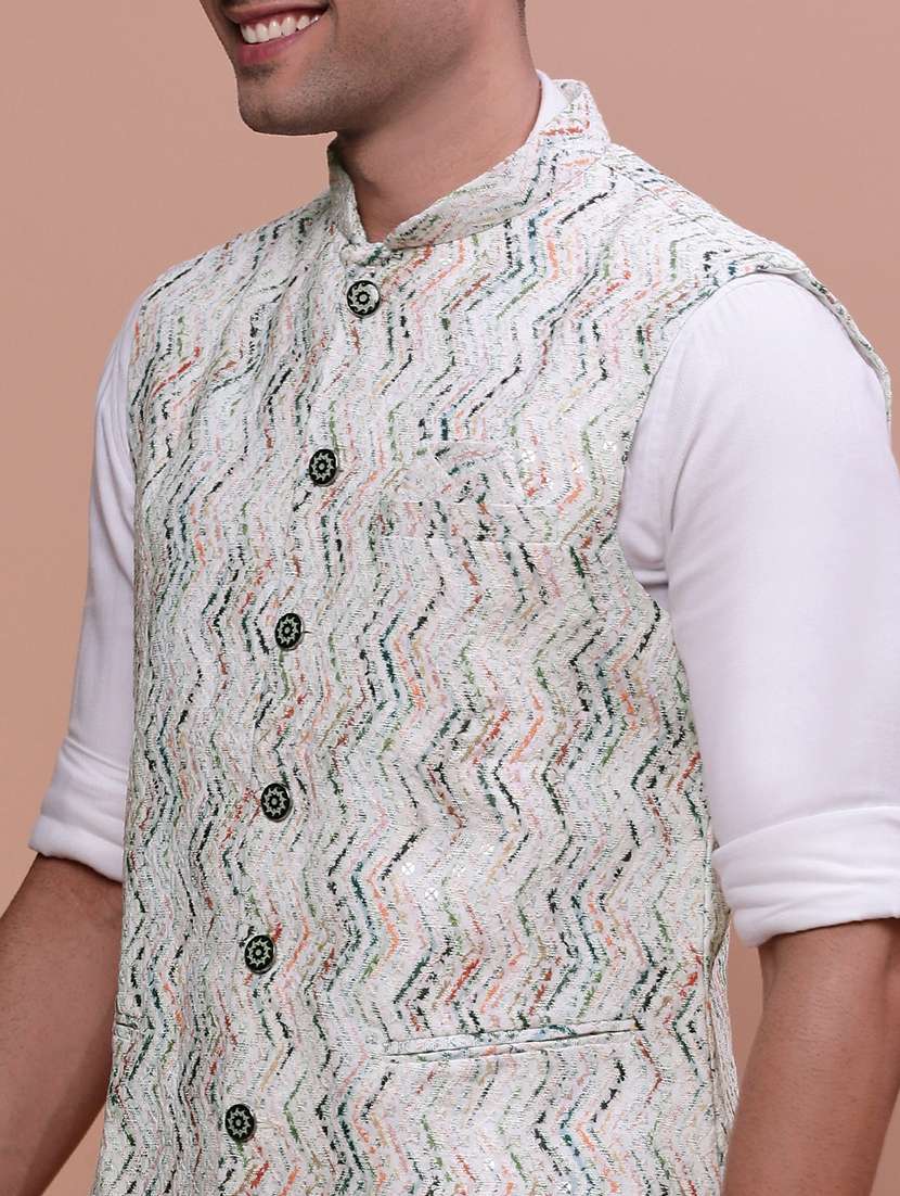 men mandrain neck nehru jacket - 21463343 -  Standard Image - 5