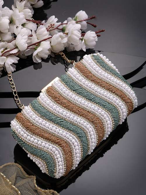women embroidered box clutch