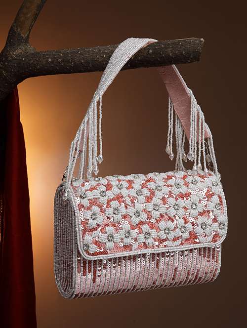women embellished fold over clutch