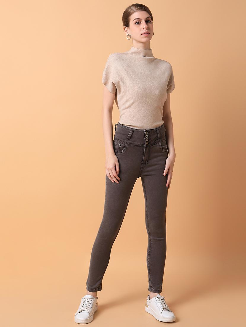 women solid high rise slim fit jean - 21463461 - Standard Image - 5