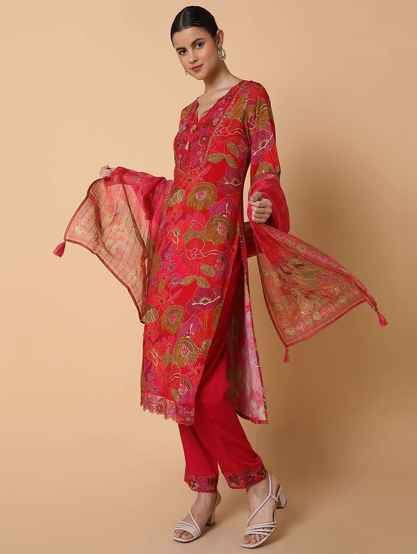 women floral printed kurta pant set with dupatta - 21463472 -  Standard Image - 5