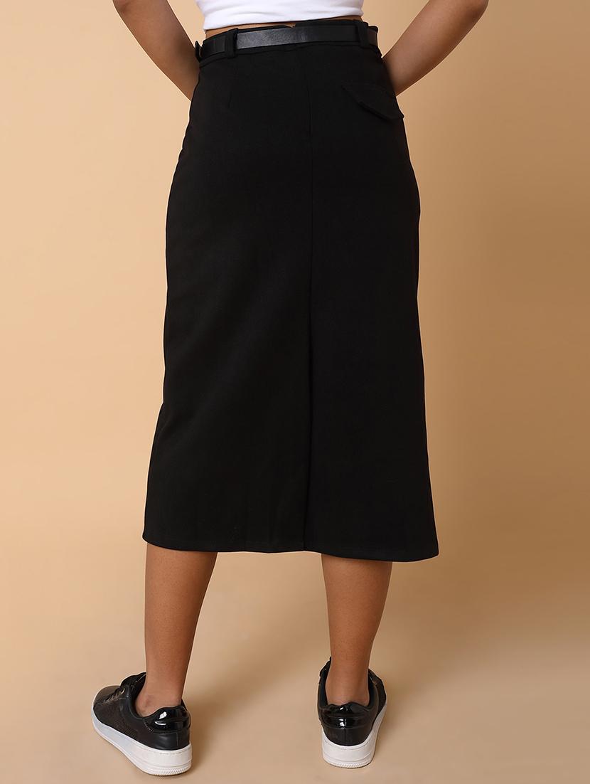 black acrylic straight skirts - 21463483 - Standard Image - 3