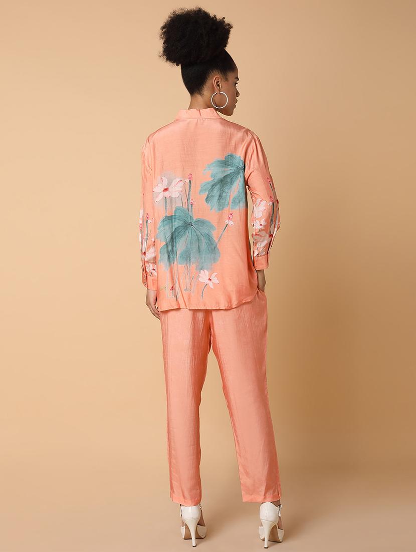 women printed shirt and trouser co-ord set - 21463494 - Standard Image - 3