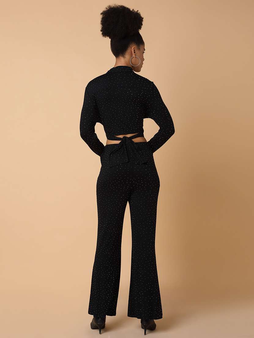 women black cotton blend top and trouser co-ord set - 21463496 -  Standard Image - 3