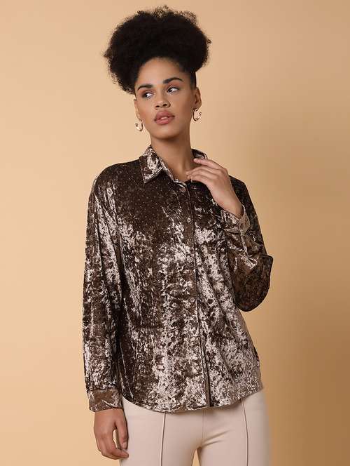 women solid long sleeves shirt - 21463504 - Standard Image - 0