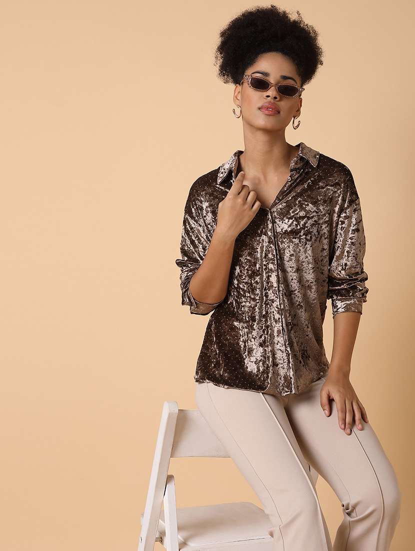 women solid long sleeves shirt - 21463504 - Standard Image - 3